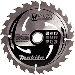 Makita B-08006 M Force Lame de scie circulaire pour couper le bois, 24 dents, 165 x 20 mm - Rouge/argent