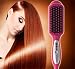 Hair Straightener,Longko 3 In 1 Electronic Hair Straightening Brush With LCD Temperature Control 120? to 200?, Hair Comb with Fast Styling, Detangling Electric Straightener(Rose Red)