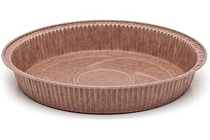 Ecopack stampi rotondi carta monouso per crostate, torte e quiche in carta antiaderente, adatti al forno max a 220°C, misure cm 18x3, 50 pezzi