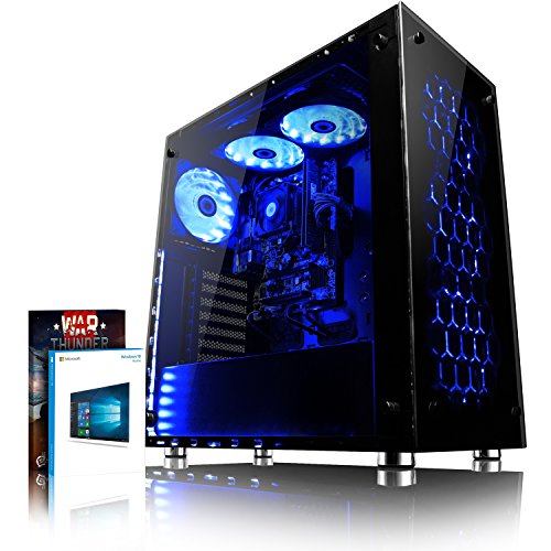 VIBOX Nebula GL780T-39 Gaming PC - 4,5GHz Intel i7 Quad Core CPU, GTX 1080 Ti, leistungsfähig, Desktop Gamer Computer mit Spielgutschein, Windows 10, Blau Innenbeleuchtung, lebenslange Garantie* (4,2GHz (4,5GHz Turbo) Superschneller Intel i7 7700K Kabylake Quad 4-Core Prozessor CPU, Nvidia GeForce GTX 1080 Ti 11GB Grafikkarte, 32GB DDR4 2133MHz RAM, superschnelle 240GB SSD, 2TB (2000GB) SATA III 7200rpm Festplatte, Aerocool 600W 85+ Netzteil, Gamemax Onyx Gehäuse, Intel B250 LGA1151 Mainboard)