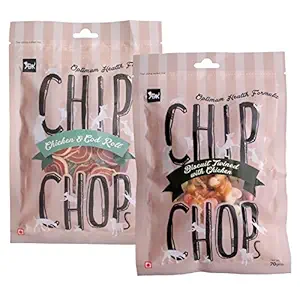 Chip Chops Chicken/Codfish Rolls & Biscuit Twined with Chicken Dog Treats, 140g, Optimum Health Formula
