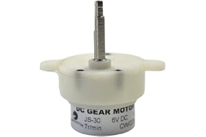 CHANCS Mini motor reductor de CC de baja velocidad en miniatura DC 6 V 7 RPM eje 20.3 mm para luz de bola mágica pequeña de cristal