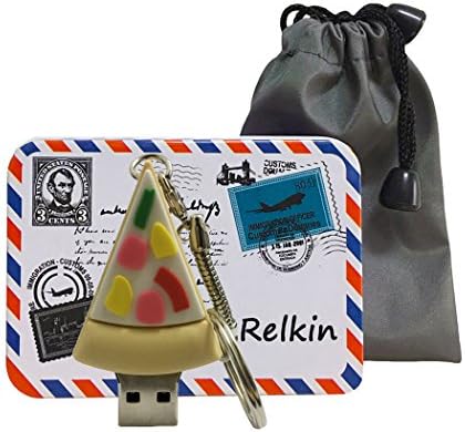 Relkin Cute Funny USB Cartoon Thumb Flash Drive Memory Stick Pen Drive Novelty Gift Food Shaped Pizza 32GB