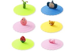 SULIUDAJI 6 Piezas Tapas Silicona De Taza, Cubierta Antipolvo Reutilizable, Para Tazas De Café, Cristal