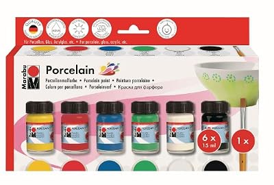 Marabu Kit Peinture pour porcelaine "Porcelain" 6 x 15 ml