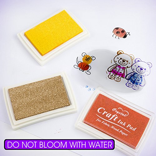 Stempelkissen Set, Aodoor Stempel Tinte fuer Papier Handwerk Stoff, Stamp Pad Fingerdruck für Scrapbook, Malerei Hochzeit Kinder Geburtstags-Gastgeschenke – 12 Farben - 3