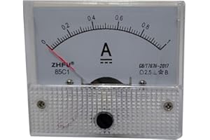 LOVIVER DC Analog Amperemeter Ampere Meter Amp Panel 1A 5A 10AMechanischer Strommesser, 0-1A