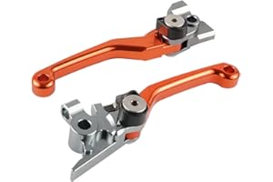 NICECNC Leve Freno Frizione Moto Leve Freno e Frizione Pieghevole per EXC XC SX EXCF SXF XCF XCW 250-500 2014-2023, Compatible with GasGas EX EXF 250-450 MC MCF 125-450 2021-2023 Leve Freno Arancione