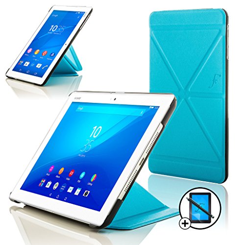 Forefront Cases® Neue Origami Leder Hülle / Tasche / Case / Cover für Sony Xperia Z4 Tablet-PC (25,6 cm 10,1 zoll) SGP771 (Juni 2015) - Rundum-Geräteschutz und intelligente Auto-Sleep-Wake-Funktion mit 3-JAHRES-GARANTIE VON FOREFRONT CASES - inkl. Eingabestift und Displayschutz