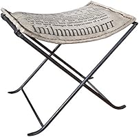 Links 86300340 Kalinga Chaise M&eacute;tal Canvas Gris 50 x 40 x 47 cm