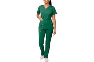 ADAR UNIFORMS Adar Pro Breakthrough Plus Scrub Set for Women - Enhanced V-Neck Top & Multi Pocket Pants