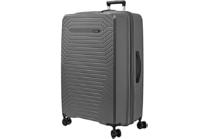 SISET Air Nova Maleta de Viaje Grande Expandible (76x52x32/35cm), Fabricada en Polipropileno, 4 Ruedas Dobles Silenciosas y Cerradura Combinación TSA. (Grande), (115L), (4.5kg), (Gris Oscuro).