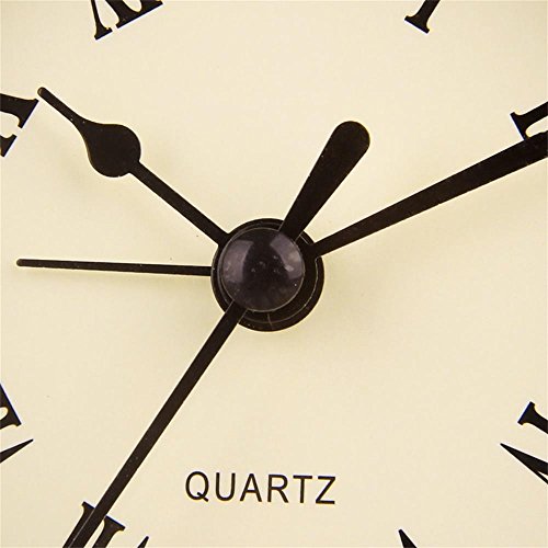 Hense geräuschlos Nachttisch Twin Bell Wecker batteriebetrieben Nacht-Licht lauter Alarm Uhren mit helles Kupfer Farbe HA41 Polished copper with 3″ Roman numeral - 6