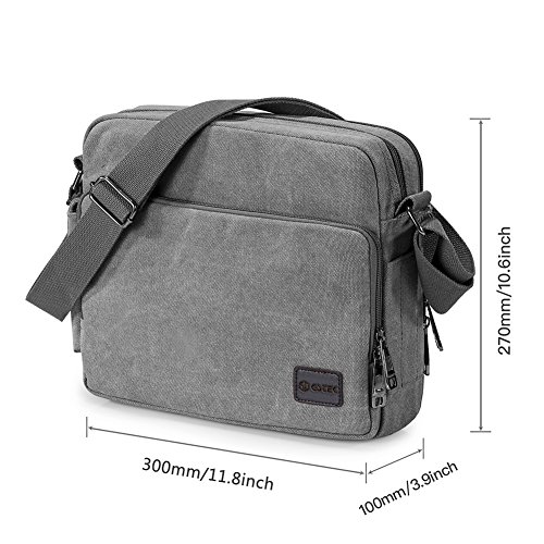 GSTEK Messenger Tasche Kuriertasche Umhängetasche Messenger Bag, Unisex Casual Vintage Stoff Rucksack - 4