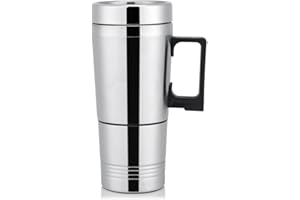 ARAMOX Auto Heizung Tasse, Einfache 12 V / 24 V 300 ml Tragbare in Auto Kaffeemaschine Teekanne Fahrzeug Heizung Tasse Deckel Outdoor Wasserflasche(24V)