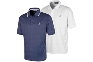 Under Par 2 Pack Men's Golf Polo Shirt in Waffle Knit with Stretch, Moisture Wicking and UV protection