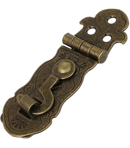 2x Chiusure Antiche In Ferro Bronzo - Per Mobili, Casse, Cassetti, Stile Vintage