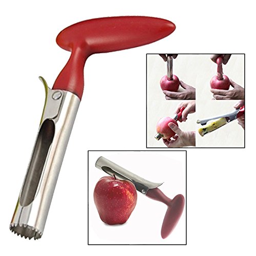 Preisvergleich Produktbild OFKPO Edelstahl Apfelentkerner mit Ergonomischem Griff,unverzichtbarer Küchenhelfer(Rot)