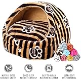 ubest Katzenbett mit Decke, Comfort Kuschelhöhle Hundesofa, Kleintiere Hundebett, Größe S, 36 x 35 x 26cm, Typ 3