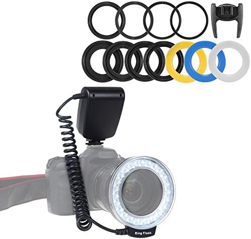 RF-550D Macro Ring 48LED Flash Flashlight for Canon Nikon Pentax Olympus Panasonic DSLR