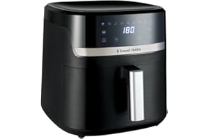 ‎RUSSELL HOBBS Russell Hobbs Frytkownica beztłuszczowa XXL 8,3L [Niski poziom hałasu, Pizza Ø26cm] Satisfry (9 Programów, Części nadające się do mycia w zmywarce, Pieczenie bez oleju, Ekran dotykowy, Grill) 27632-56