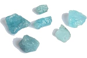 GEMHUB Amazing AAA++ Quality Raw Sky Blue Aquamarine 47.00 Ct Rough Natural Healing Crystal Stones Lot of 6 Pcs, gemstone, gemstones lot