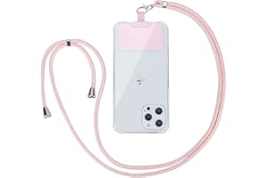 Vauki Cordón para Teléfono Cadena Universal, con Correa de Cuello Móvi con Parche Ajustable Desmontable para la Mayoría de los Teléfonos Inteligentes para iPhone Samsung Huawei Redmi OnePlus, Oro rosa