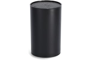 Zeller 24917 Bloc couteaux en plastique avec brosse 11 x 16,5 cm (Noir)