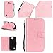 Produktbild Jepson LG K4 (4,5 Zoll) Hülle, Leadertasche Premium Lederhülle Flip Case im Bookstyle Folio Cover Kartenfächer Magnetverschluss und Standfunktion Leder Schale Etui für Handytasche Schutzhülle Prägung Strass Bling Schmetterling Muster.