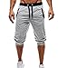 Produktbild OSYARD Herren Sport Zeichnen Hosen Elastische Stretchy Bodybuilding Bermuda Jogginghose(M, Grau)
