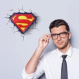 DC Comics Superman Logo Wandlampe 3D Light FX LED Kinderlampe -Nachtlicht für kinder mit automatische Abschaltung und wandaufkleber - 4