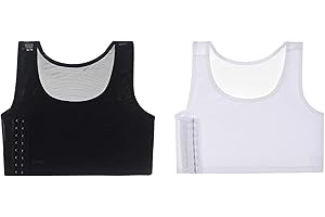 Kreeqe Classeur de poitrine pour Tomboy Half FTM Binder Trans respirant été maille filet milieu crochet latéral fermeture éclair