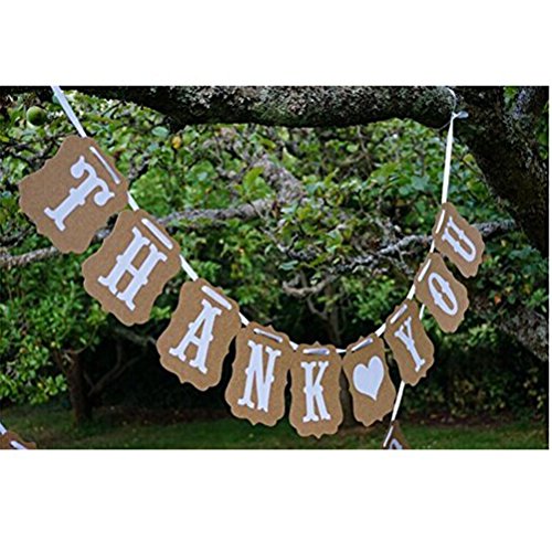 ULTNICE THANK YOU Banner Girlande Hochzeit Party Dekoration Hänge-Deko