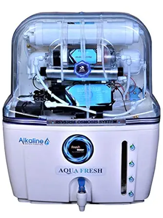 Water Solution Aquafresh Swift Aura Alkaline RO+UV+UF+TDS+Mineral Electrical Ground Water Purifier for Home (White, Blue, 15 L)