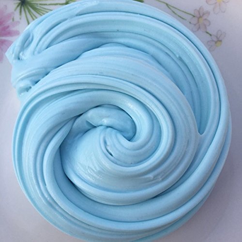 BABY BLUE FLUFFY SLIME FAT STRETCHY BUTTER FLOAM NON TOXIC SAFE AND WASHABLE PUTTY STRESS RELIEF SENSORY TOY ADHT ASMR NO BORAX DELICIOUS BUBBLEGUM FRAGRANCE!