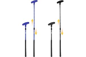 KOFULL Justerbar golfputter, 2-pack, blå och svart, utdragbar axel 53-91 cm för alla åldrar, med 4 övningsgolfbollar