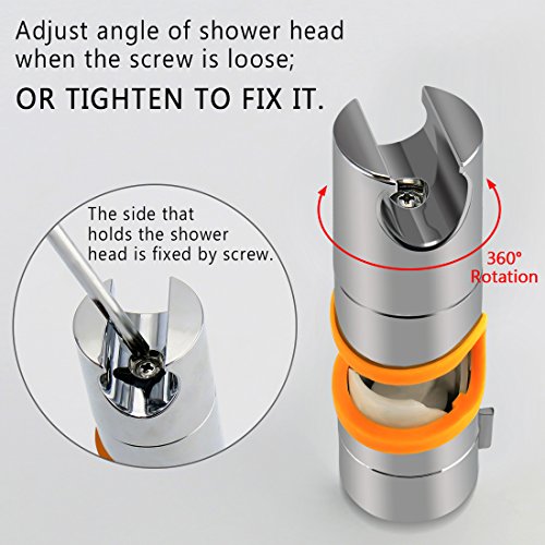Joyoldelf Handbrause Halterung,18-25 mm verstellbar Brausehalter ABS Grade Kunststoff Chrome perfect Für Badezimmer - 7