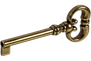 Gedotec Llave de barba metal marrón bruñido frotado | MOZART | 1 pieza - llave de mueble antigua para cajones | longitud del mango: 35 mm