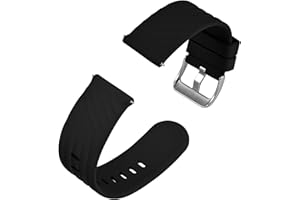 Anbeer Cinturini per Orologi in Silicone 18mm 20mm 22mm, Cinturini di Ricambio a Sgancio Rapido per Uomo Donna, Extra Lungo