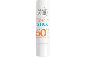 Garnier Ambre Solaire Super UV Stick SPF50+, Protect From UV Damages With Up To 8H Hydration, With Shea Butter And Vitamin E, Invisible Finish Non-Greasy, 9ML