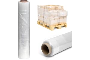 Venuscello® 1 Roll x 400mm Pallet Wrap Stretch Shrink Wrap | Clear Non Extended Core 23mu Thick, 750g Cling Film | Water Proof & Tear Resistant for Secure Industrial Packaging & House Moving