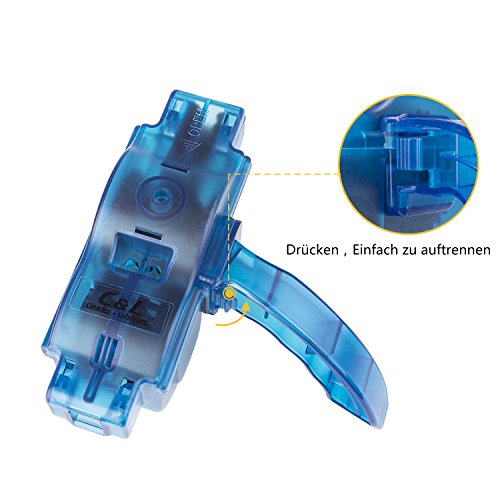 YaFex Fahrrad Kettenreiniger Fahrrad Kettenreinigungsgerät Bike Chain Cleaner Set Ritzelbürste Zahnkranzkratzer Blau - 6