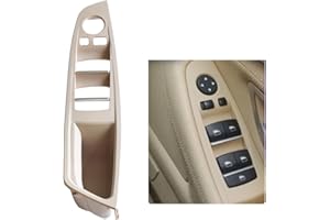 HACREYATU RHD-Driver Side Door Handle for BMW 5 Series F10 F11,Window Switch Armrest Panel,Driver Seat Button Switch Frame Storage Box for BMW 520 523 525 528 530 535 2010-2016 (Oyster)