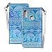 Price comparison product image Case 3D Glossy Phone Cover for Xiaomi Mi A2 Lite Skin Shell Glitter Wallet Shiny Tribe Elephant Pattern Sparkly Folio Flip Protective with 5 Card Holder Metal Phone Handbag Case Xiaomi Mi A2 Lite