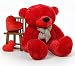 CLICK4DEAL LOVEABLE HUGABLE SOFT 5 FEET LONG HUGE RED TEDDY BEAR(best for someone special) 152CM RS.1899.00