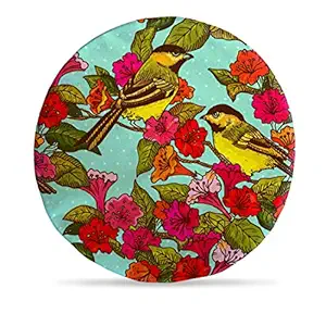 DreamVio Round Cushion/Foam Cushion Velvet Fabric Suitable for Wheelchair, Car Seat, Home, Outing Purpose (Multicolour, 14 x 14 inch) Design 16