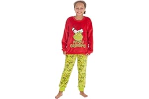 Huggable Hoodie Family Matching Grinch Pyjamas Xmas Mum Dad Kids Pyjama Set Plush Fleece Long Sleeved PJ's