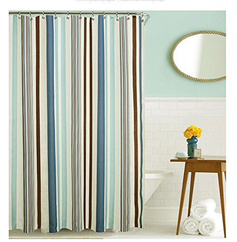 BJFF® Duschvorhang Blauer Druck Badvorhang Wasserdicht Schimmelresistent Schattierung Polyester Stoff 180x180cm (70.86×70.86-inch) , 150*180cm - 2
