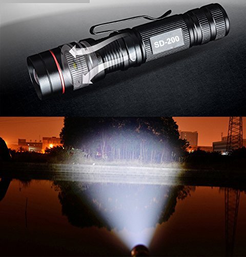 Mini EDC Taschenlampe Mit Zomm Und Ladegerat – Coomatec SD-200 Ultra starken 450 Lumen LED Tactical Flashlight Set Mit Akku - 8