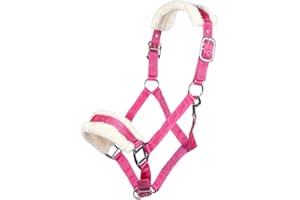 HKM Licol de four avec rembourrage en peluche 1072 Magenta